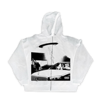 OUTER SPACE ZIP UP HOODIE (WHITE)